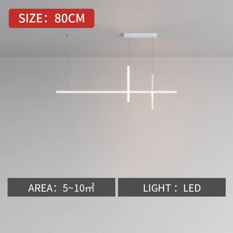 Black Minimalist LED Pendant Light, Dimmable Suspension Lamp For Dining Tables