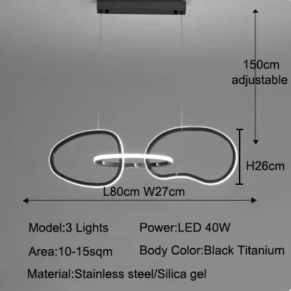 LEDペンダントライト器具、リモコンカラーコントロール付き調光可能マルチライト