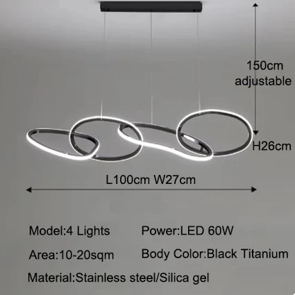 LEDペンダントライト器具、リモコンカラーコントロール付き調光可能マルチライト