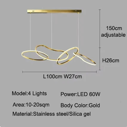 LEDペンダントライト器具、リモコンカラーコントロール付き調光可能マルチライト