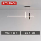 Black Minimalist LED Pendant Light, Dimmable Suspension Lamp For Dining Tables