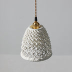 Ceramic Dome Pendant Light, Metal Frame, White or Blue, Kitchen Island Ready