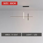 Black Minimalist LED Pendant Light, Dimmable Suspension Lamp For Dining Tables