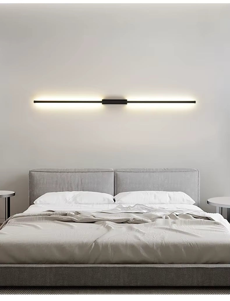 LED-strimmel væglampe, sort aluminium sofa- og TV-baggrundsbelysning
