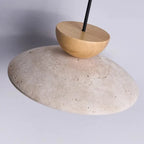 Natural Travertine Stone Pendant Light With Warm Ambient Glow