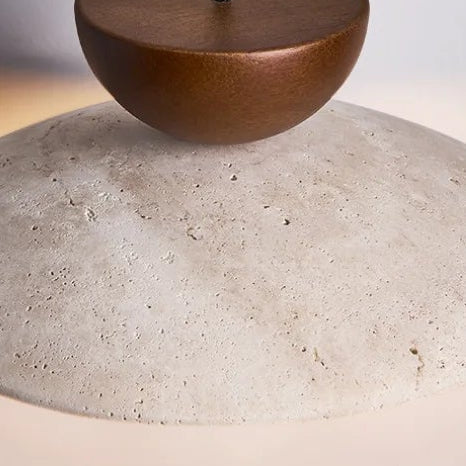 Natural Travertine Stone Pendant Light With Warm Ambient Glow