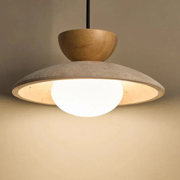 Natural Travertine Stone Pendant Light With Warm Ambient Glow