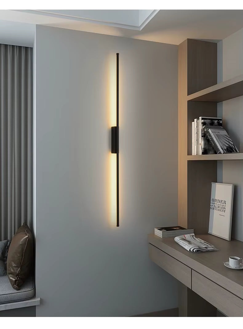 LED-strimmel væglampe, sort aluminium sofa- og TV-baggrundsbelysning