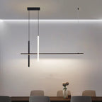 Black Minimalist LED Pendant Light, Dimmable Suspension Lamp For Dining Tables