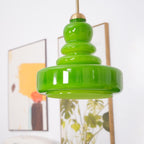 Schoolhouse pendant light with glass shade and globe bulb