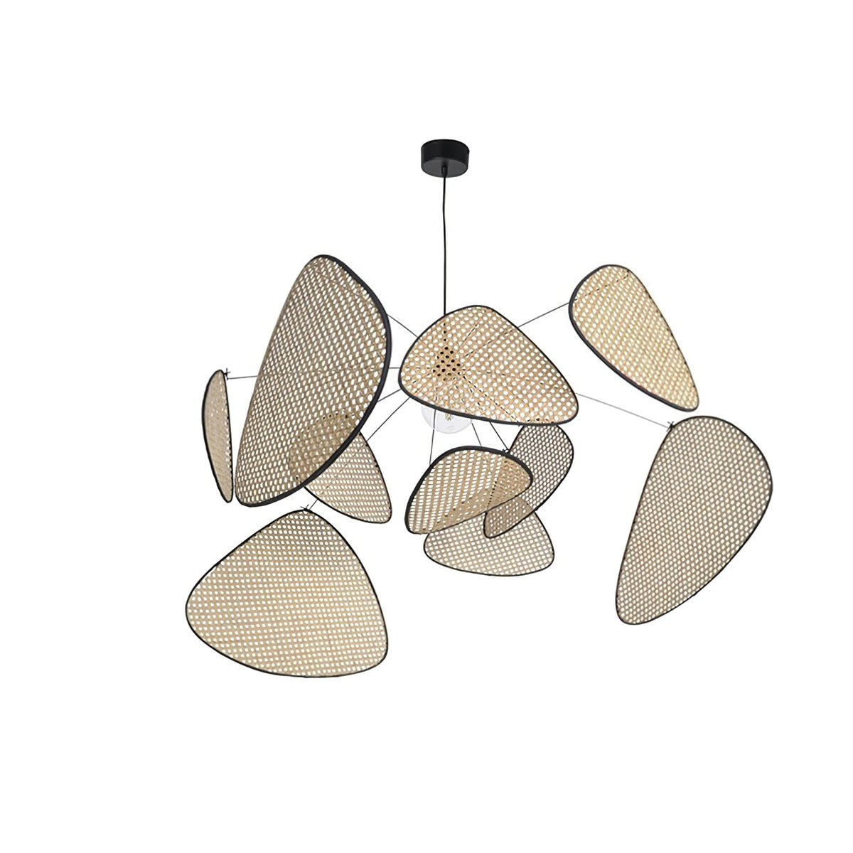 Rendered as a line drawing from a different angle, this Clérachic pendant's paddles overlap toward the centre point.