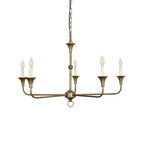 Candle chandelier detail of scrolled brass arm