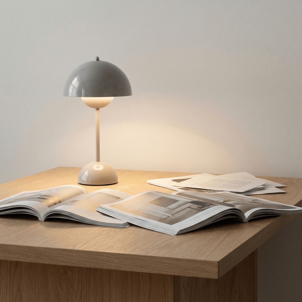 Sculpted Gloss Dome Lamp, Modern Style, 12-Inch Tall Fixture