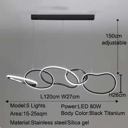 LEDペンダントライト器具、リモコンカラーコントロール付き調光可能マルチライト
