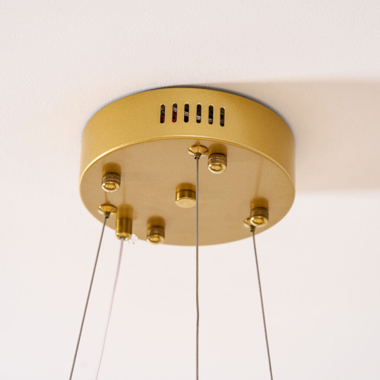 Leaf chandelier with clear acrylic layers and gold finish