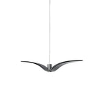 A black bird-shaped pendant from this Clérachic fixture is seen in profile on a long cord, on a plain white backdrop.