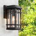 Bubble Glass Wall Light, Thea Retro Black Outdoor Aluminum Sconce