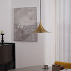 Semi pendel, bueformet spunset aluminiums-skærm, E26/E27, fast installation
