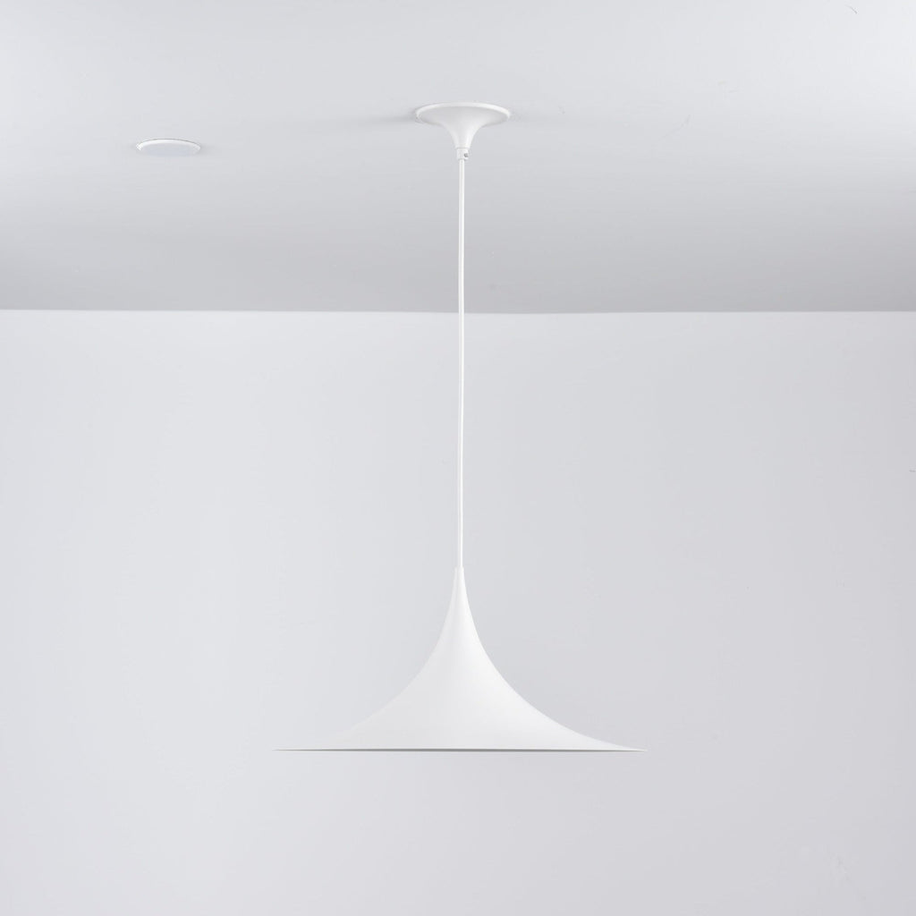 Semi pendel, bueformet spunset aluminiums-skærm, E26/E27, fast installation
