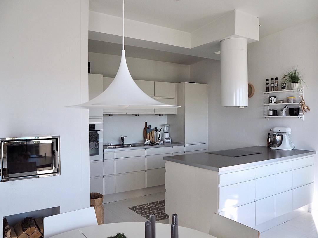 Semi pendel, bueformet spunset aluminiums-skærm, E26/E27, fast installation