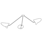 Multi-arm spider ceiling light suspended in a styled space