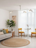 Multi-arm spider ceiling light with reflector shades close-up
