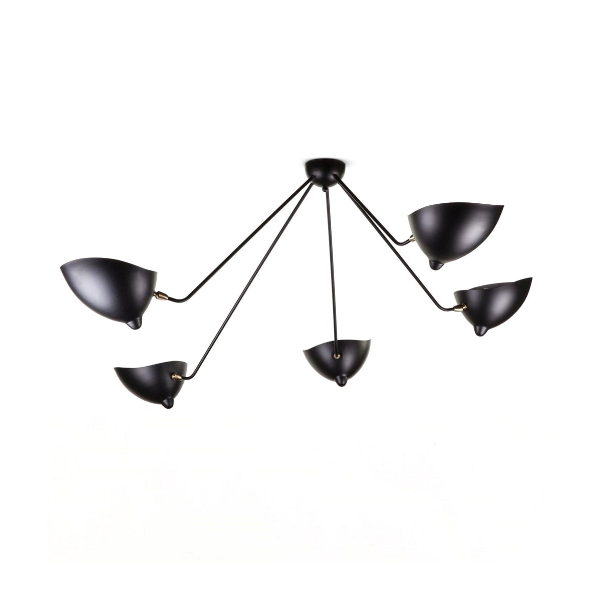 Spider Ceiling Light, Multi-Arm Aluminium & Brass, E26/E27, Hardwired