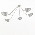 Five-arm spider ceiling light shown from a side angle