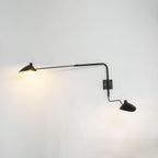 Wall Sconce, Spider Long-Arm, Rotating Shade, Metal and Brass, E26 / E27