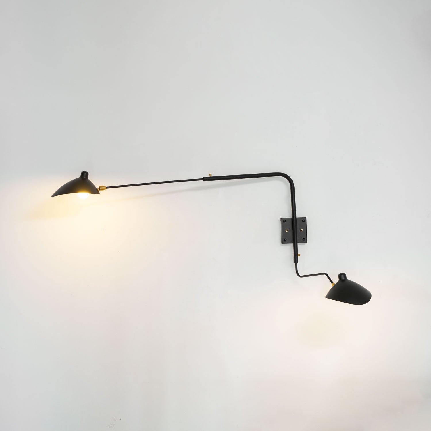 Wall Sconce, Spider Long-Arm, Rotating Shade, Metal and Brass, E26 / E27