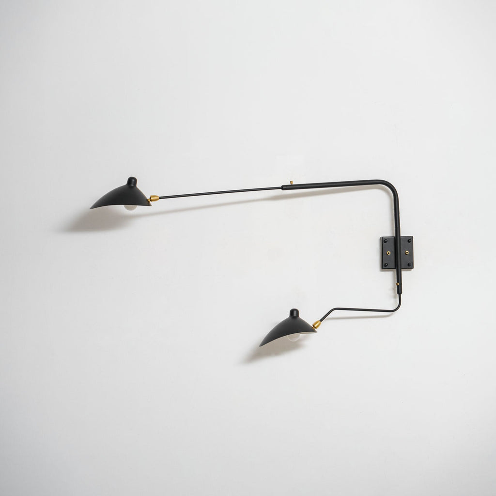 Wall Sconce, Spider Long-Arm, Rotating Shade, Metal and Brass, E26 / E27