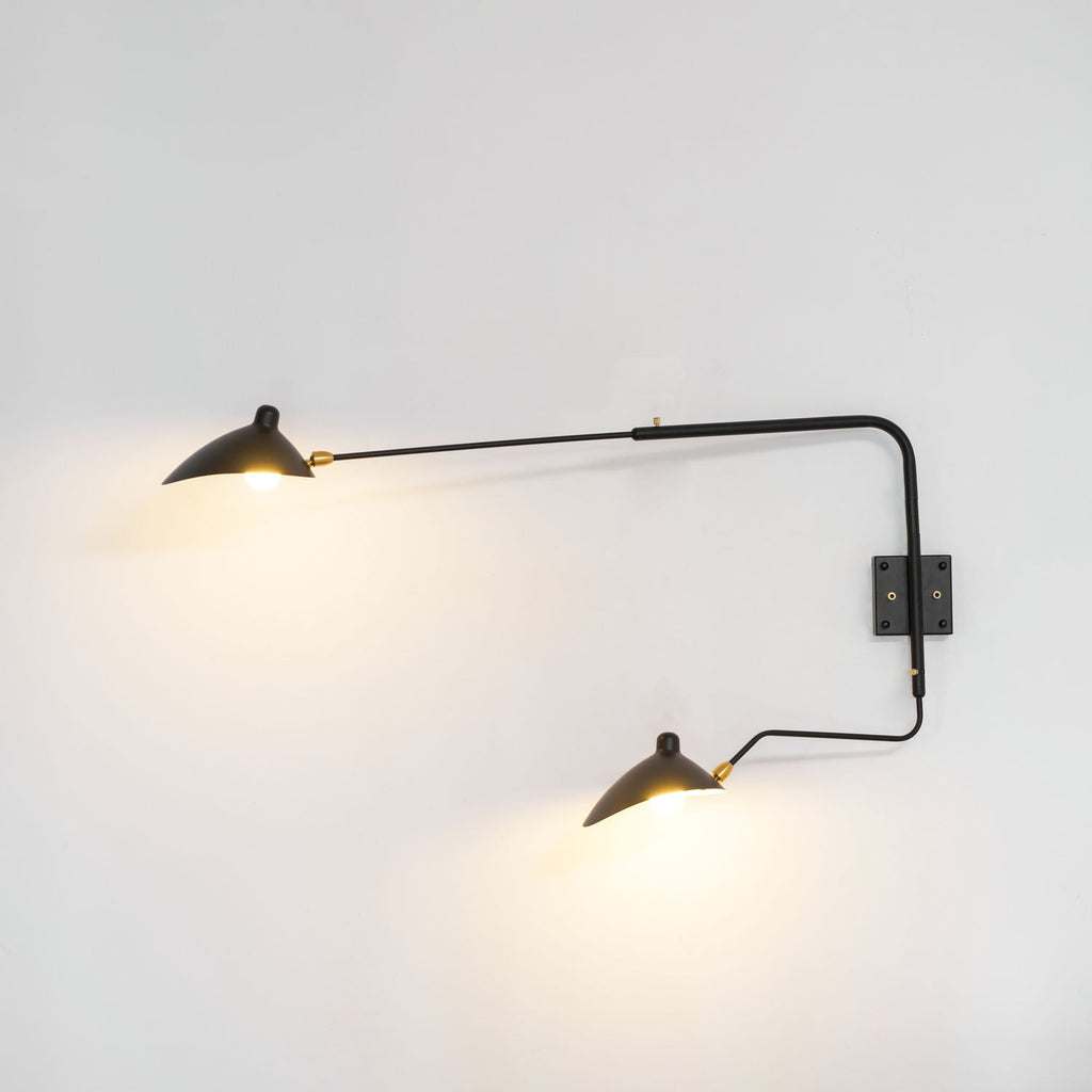 Wall Sconce, Spider Long-Arm, Rotating Shade, Metal and Brass, E26 / E27