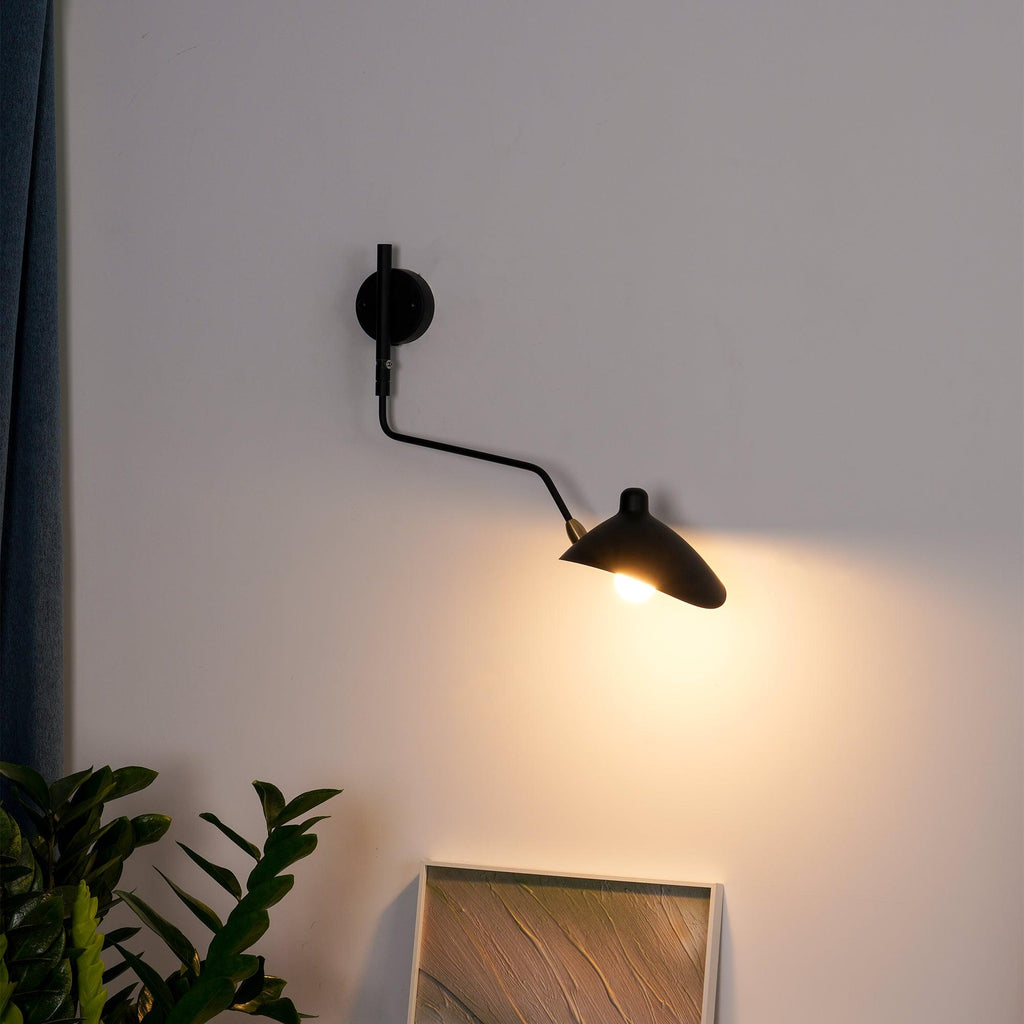 Wall Sconce, Spider Long-Arm, Rotating Shade, Metal and Brass, E26 / E27