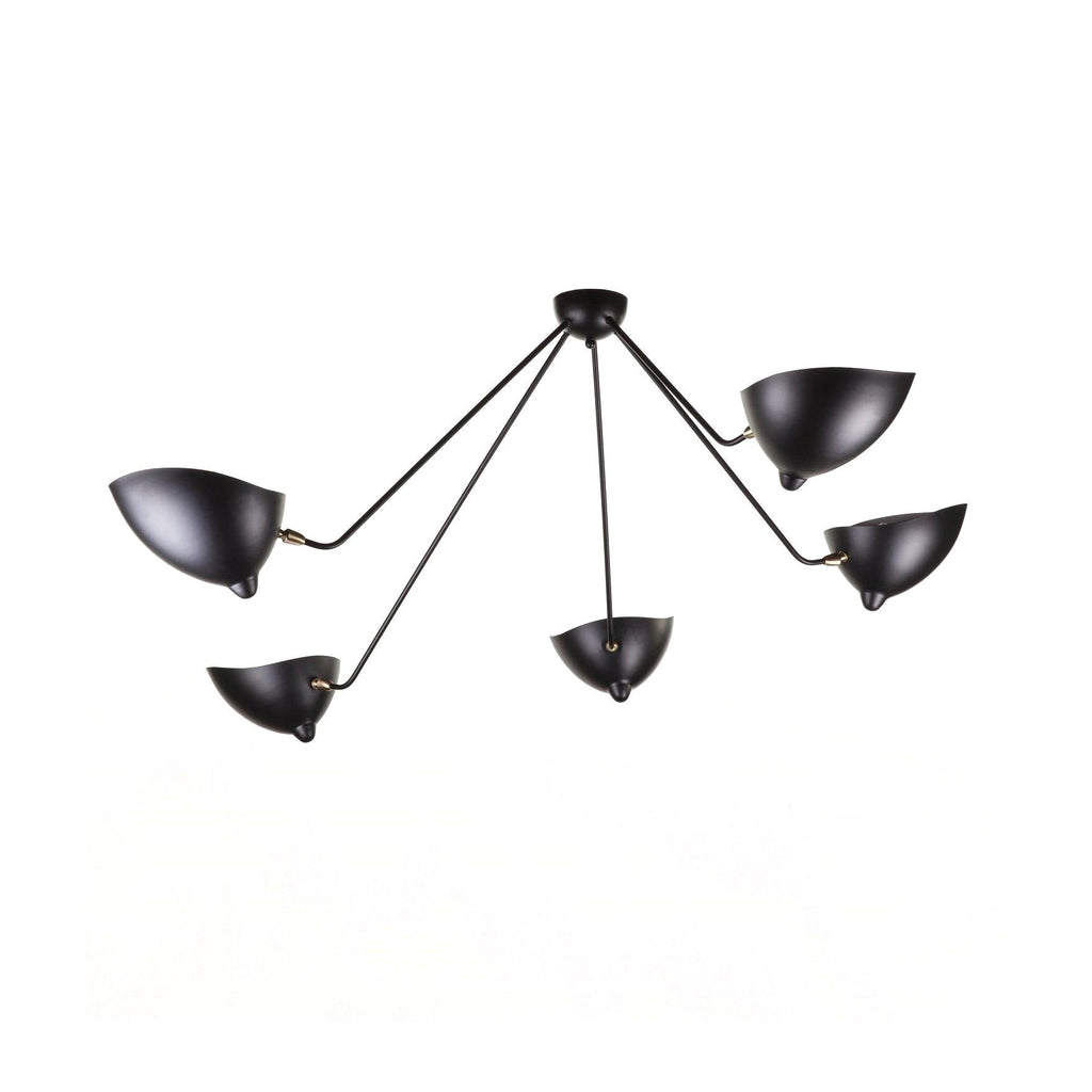 Spider Ceiling Light, Multi-Arm Aluminium & Brass, E26/E27, Hardwired
