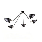 Spider Ceiling Light, Multi-Arm Aluminium & Brass, E26/E27, Hardwired
