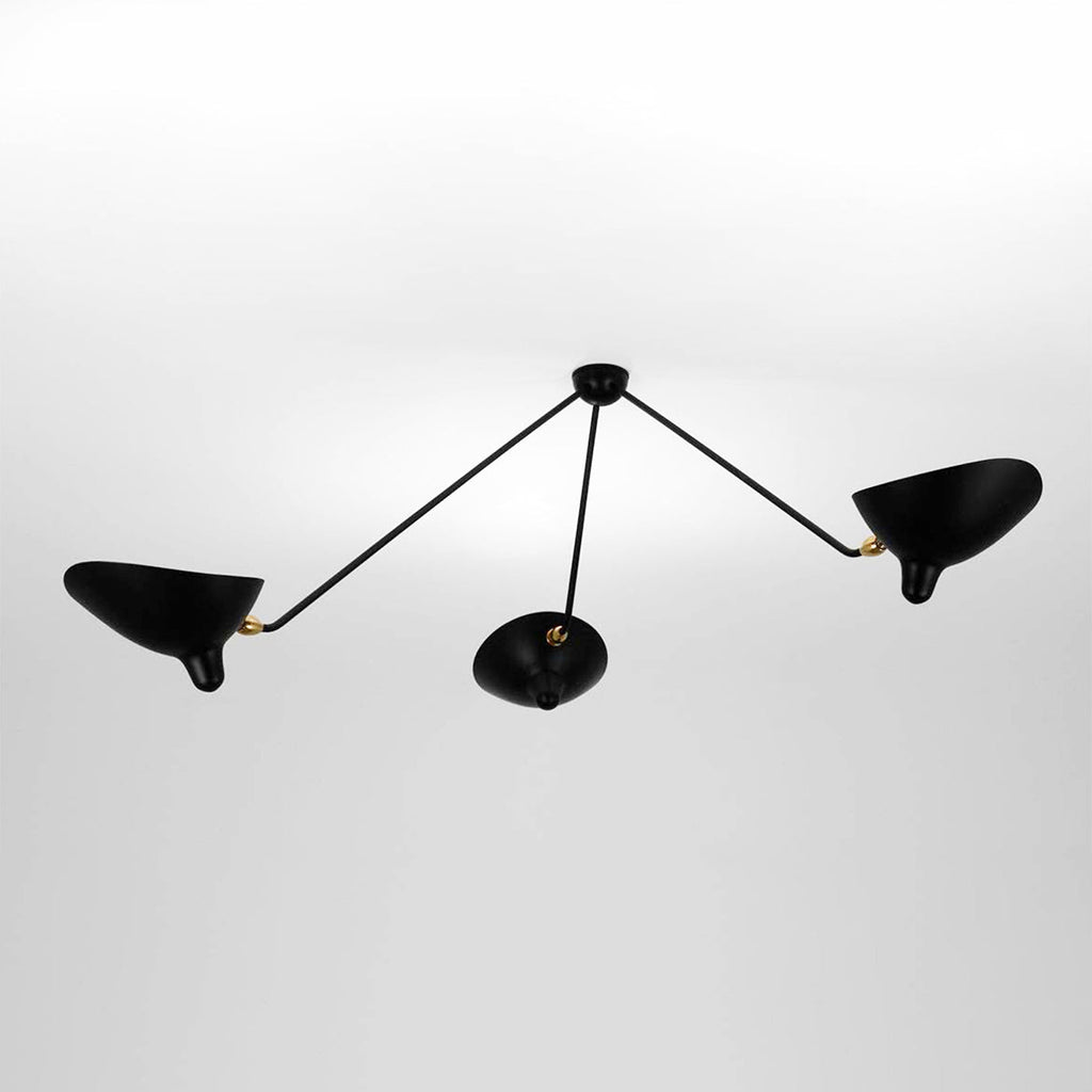Spider Ceiling Light, Multi-Arm Aluminium & Brass, E26/E27, Hardwired