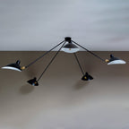 Spider Ceiling Light, Multi-Arm Aluminium & Brass, E26/E27, Hardwired