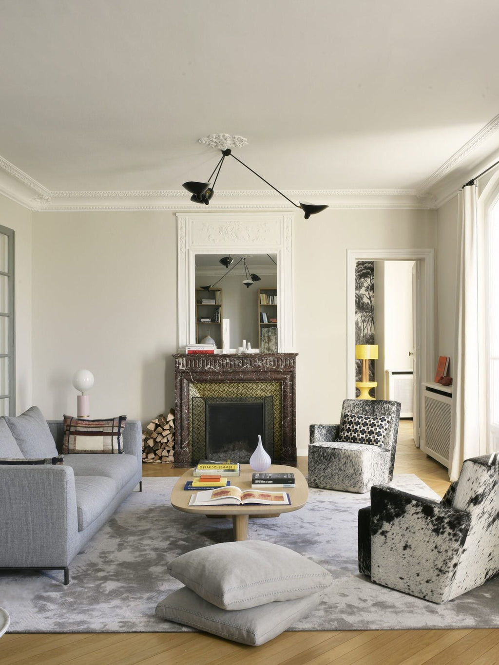 Spider Ceiling Light, Multi-Arm Aluminium & Brass, E26/E27, Hardwired