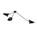 Multi-arm spider ceiling light with reflectors fanning outward