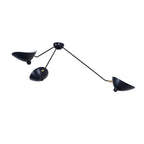 Multi-arm spider ceiling light with reflectors fanning outward