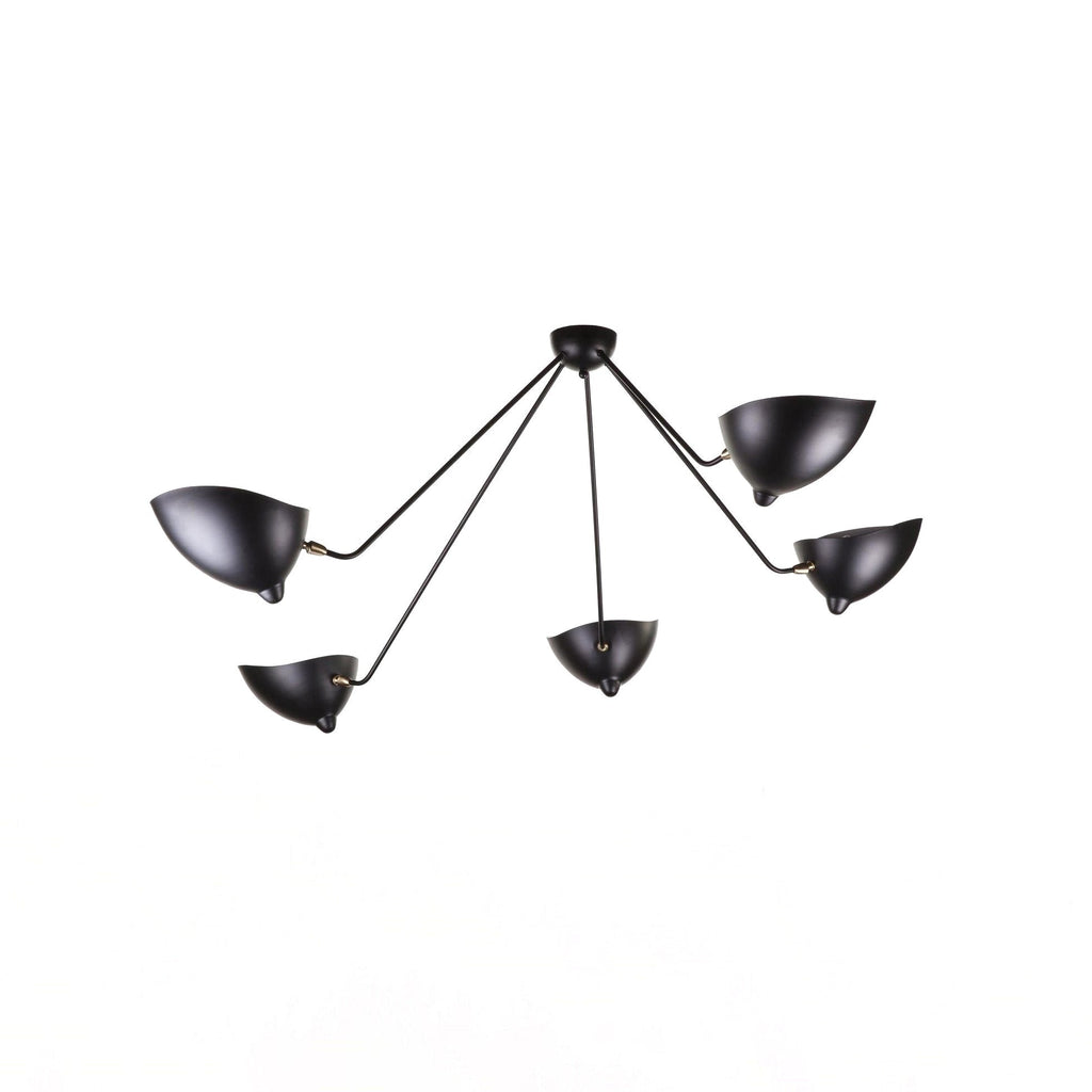 Spider Ceiling Light, Multi-Arm Aluminium & Brass, E26/E27, Hardwired