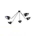 Spider Ceiling Light, Multi-Arm Aluminium & Brass, E26/E27, Hardwired