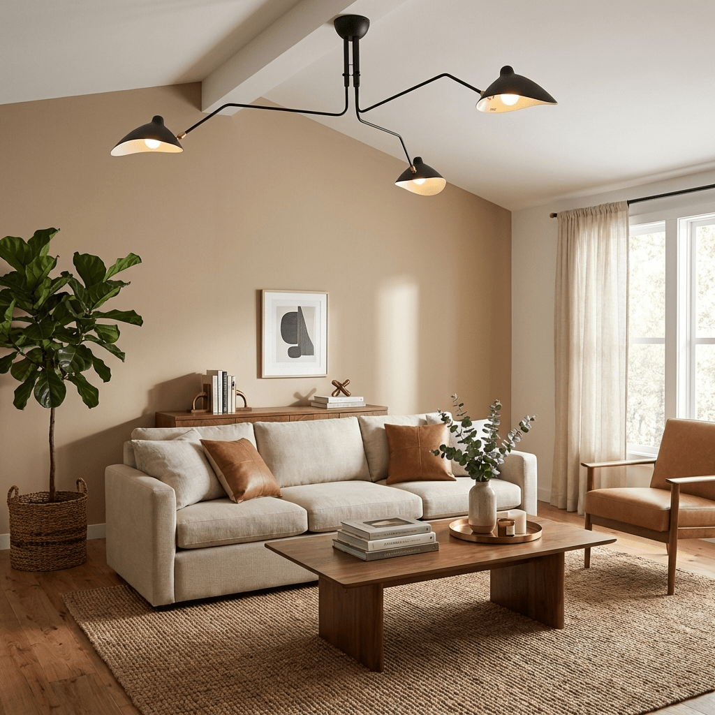 Multi-arm spider ceiling light shown against a plain backdrop