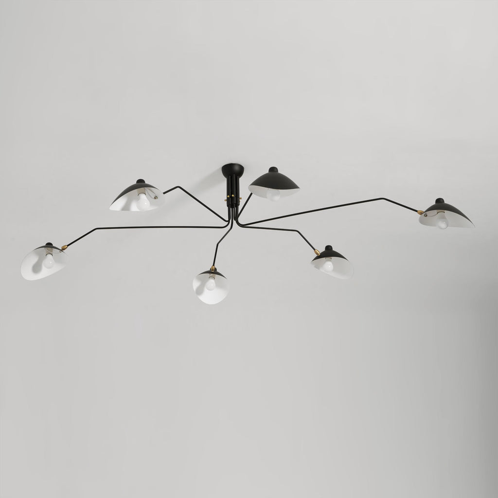 Lustre, Araignée Multi-Bras, Métal et Laiton, E26 / E27, 3 ou 6 Têtes