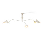 Suspended multi-arm ceiling light with slender steel arms