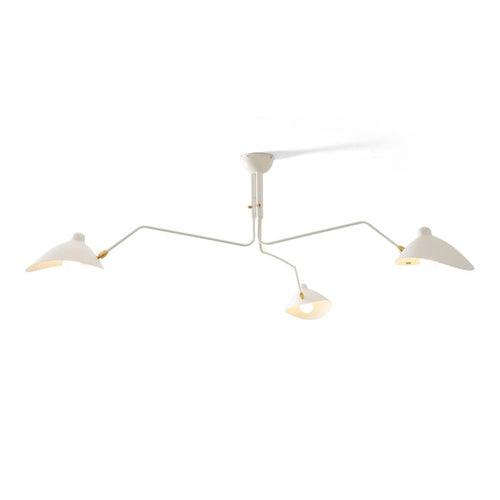 Suspended multi-arm ceiling light with slender steel arms