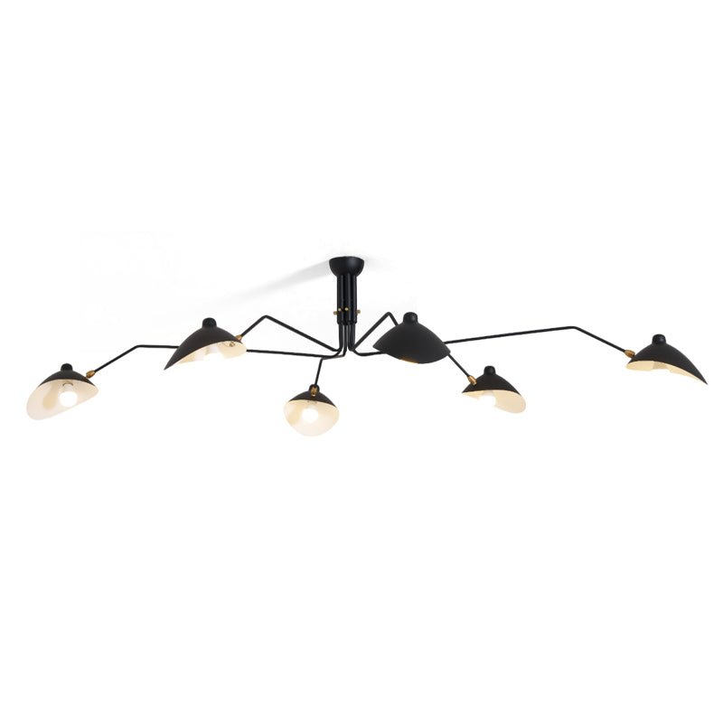 Mid-century spider ceiling light with sculptural reflector shades