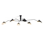 Mid-century spider ceiling light with sculptural reflector shades