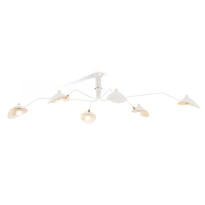 Multi-arm suspended ceiling light over a dining table