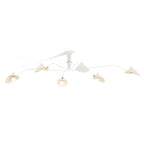 Multi-arm suspended ceiling light over a dining table